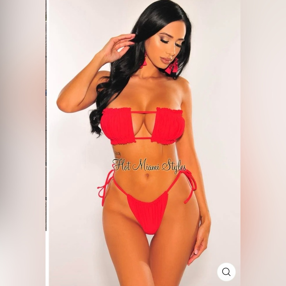Hot Miami Styles Red Two Piece Bikini